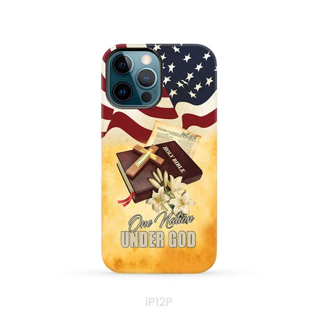 One nation under God American flag cross phone case iPhone 12 Pro / Tough Case