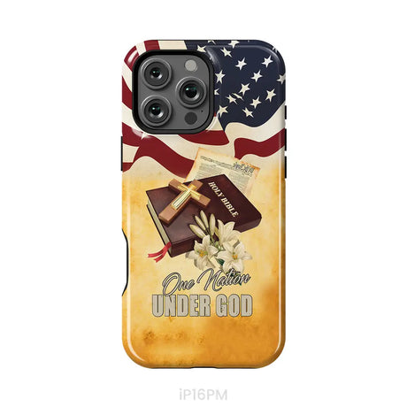 One nation under God American flag cross phone case iPhone 16 Pro Max / Tough Case