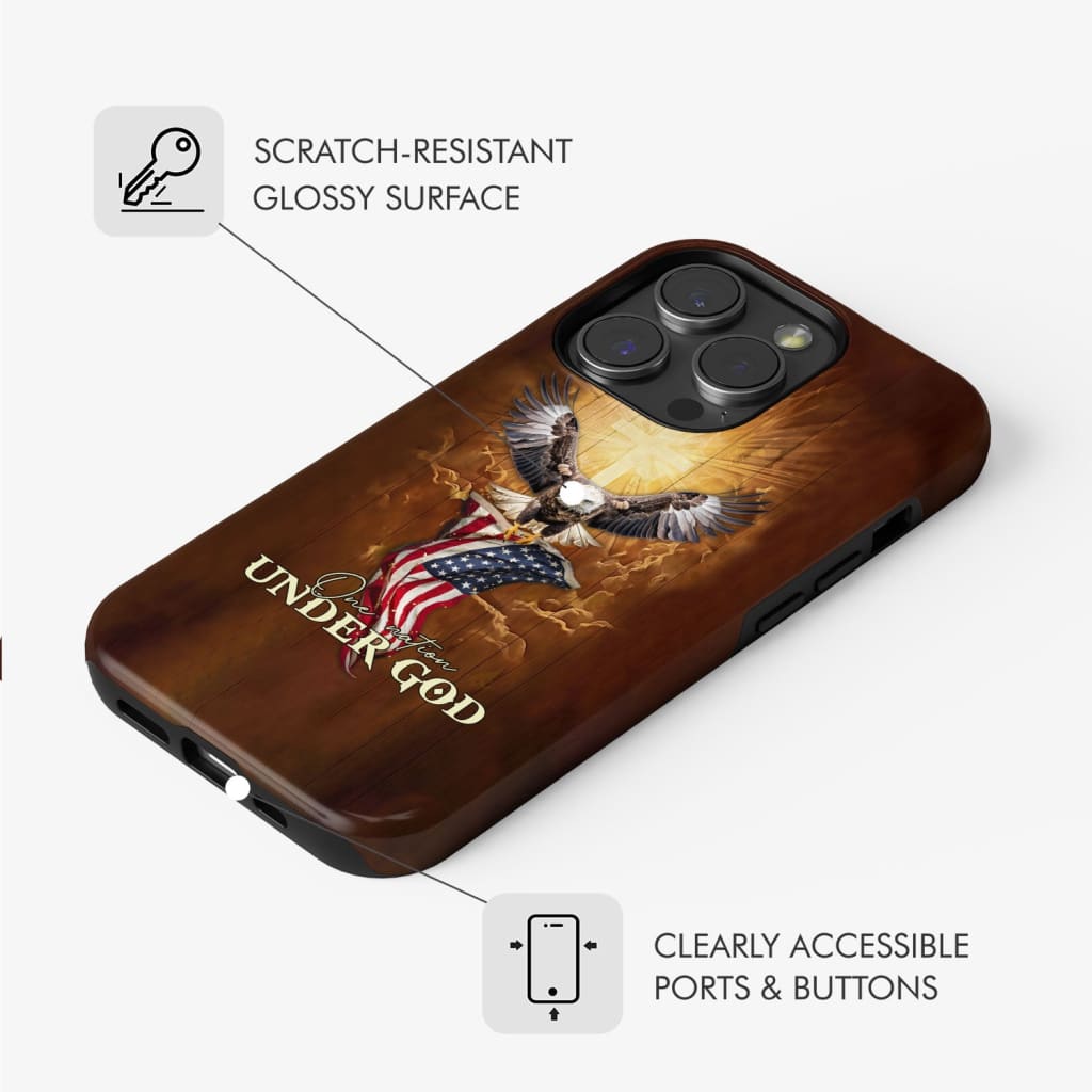 One Nation Under God, Bald Eagle With American Flag, Phone Case One Nation Under God, Bald Eagle With American Flag, Phone Case