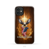 One Nation Under God Bald Eagle With American Flag Phone Case iPhone 11 / Tough Case