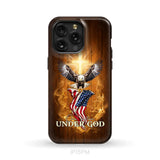 One Nation Under God Bald Eagle With American Flag Phone Case iPhone 15 Pro Max / Tough Case