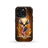 One Nation Under God Bald Eagle With American Flag Phone Case iPhone 15 Pro / Tough Case