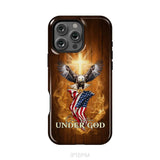 One Nation Under God Bald Eagle With American Flag Phone Case iPhone 16 Pro Max / Tough Case