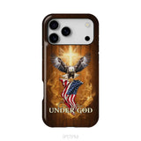 One Nation Under God Bald Eagle With American Flag Phone Case iPhone 17 Pro Max / Tough Case