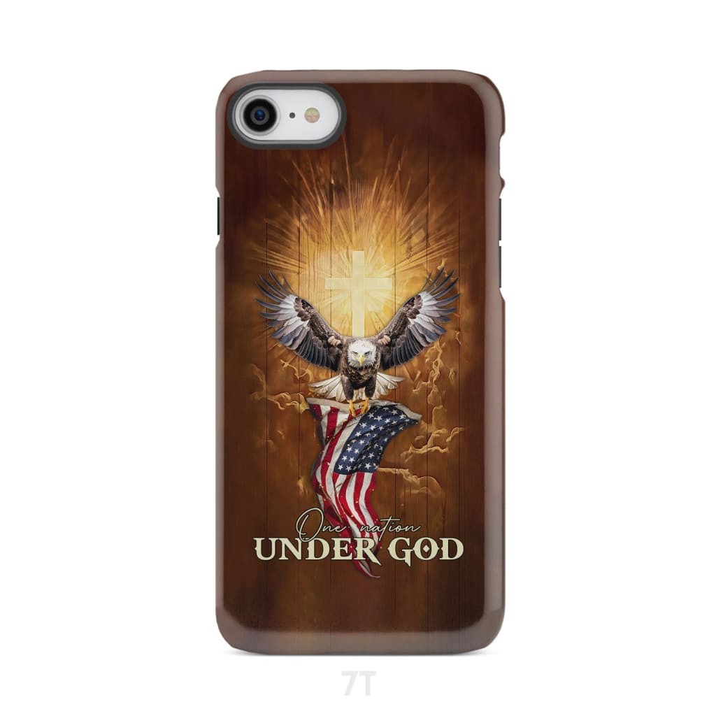 One Nation Under God Bald Eagle With American Flag Phone Case iPhone 7 / Tough