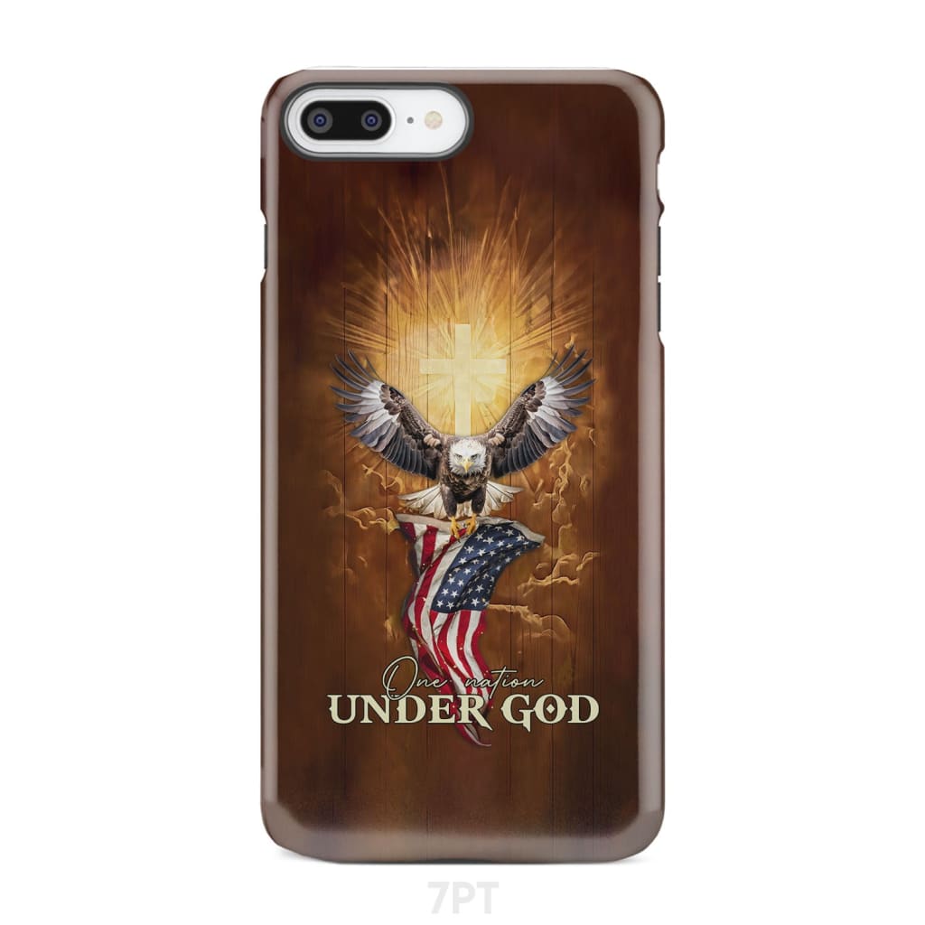 One Nation Under God Bald Eagle With American Flag Phone Case iPhone 7 Plus / Tough