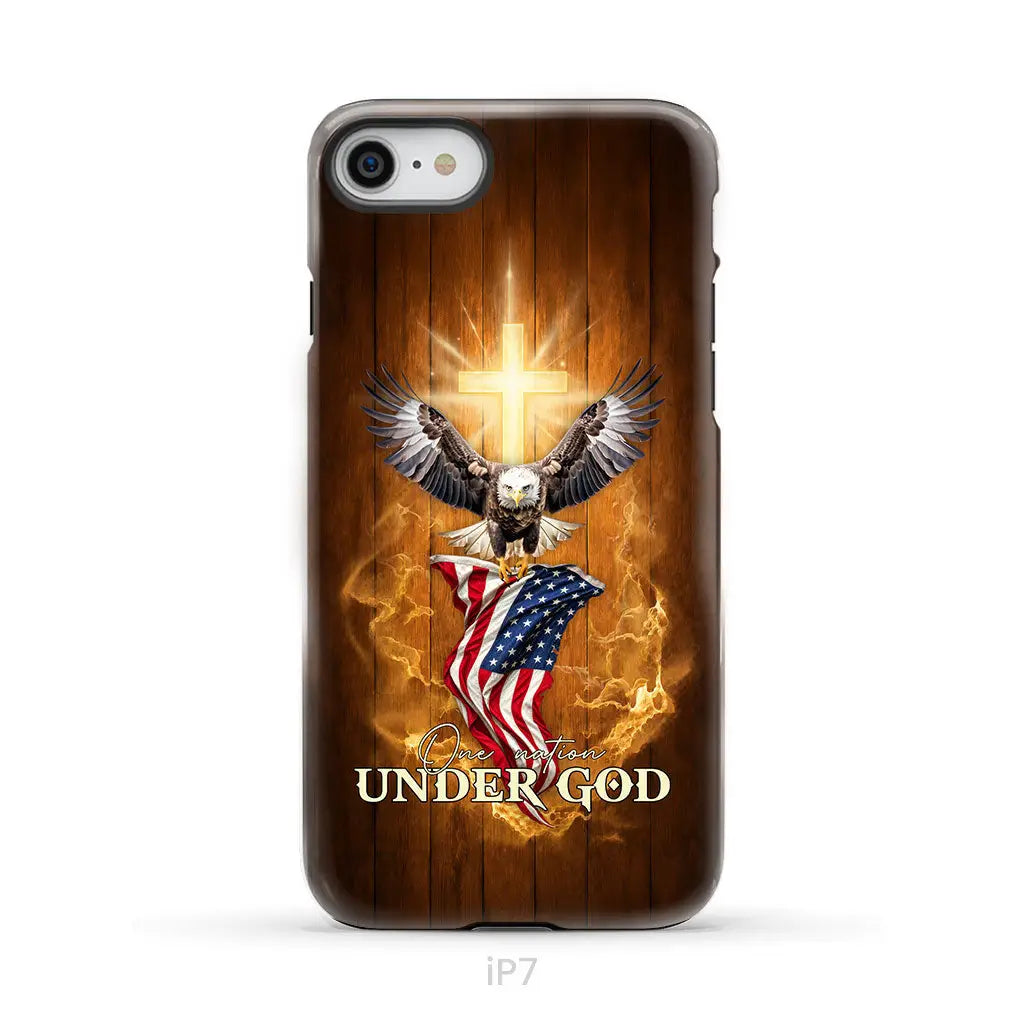 One Nation Under God Bald Eagle With American Flag Phone Case iPhone 7 / Tough Case
