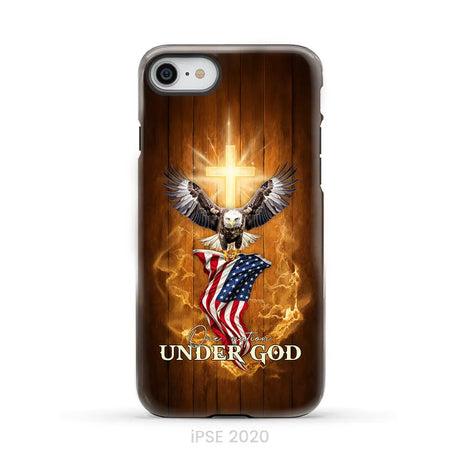 One Nation Under God Bald Eagle With American Flag Phone Case iPhone SE 2020 / Tough Case