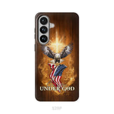 One Nation Under God Bald Eagle With American Flag Phone Case Samsung Galaxy S26 Plus / Tough Case