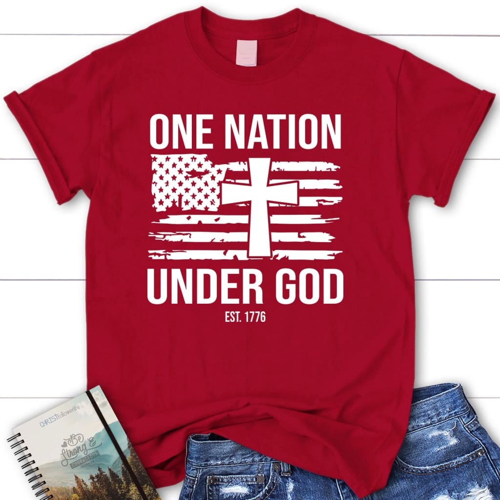 One nation under God Est 1776 Women’s t-shirt Red / S