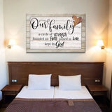 Christian wall décor about family and God’s faithfulness, ideal gift for weddings or grandparents.