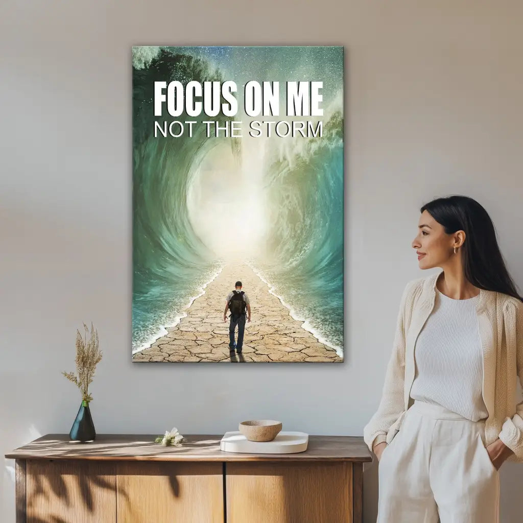 Parting of the Red Sea Focus On Me Not The Storm Christian Wall Art Canvas