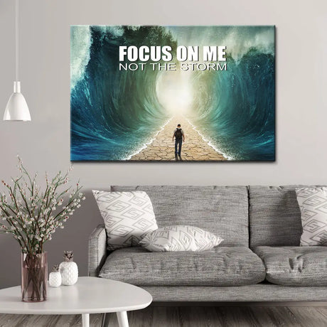 Parting of the Red Sea Focus On Me Not The Storm Christian Wall Art Canvas