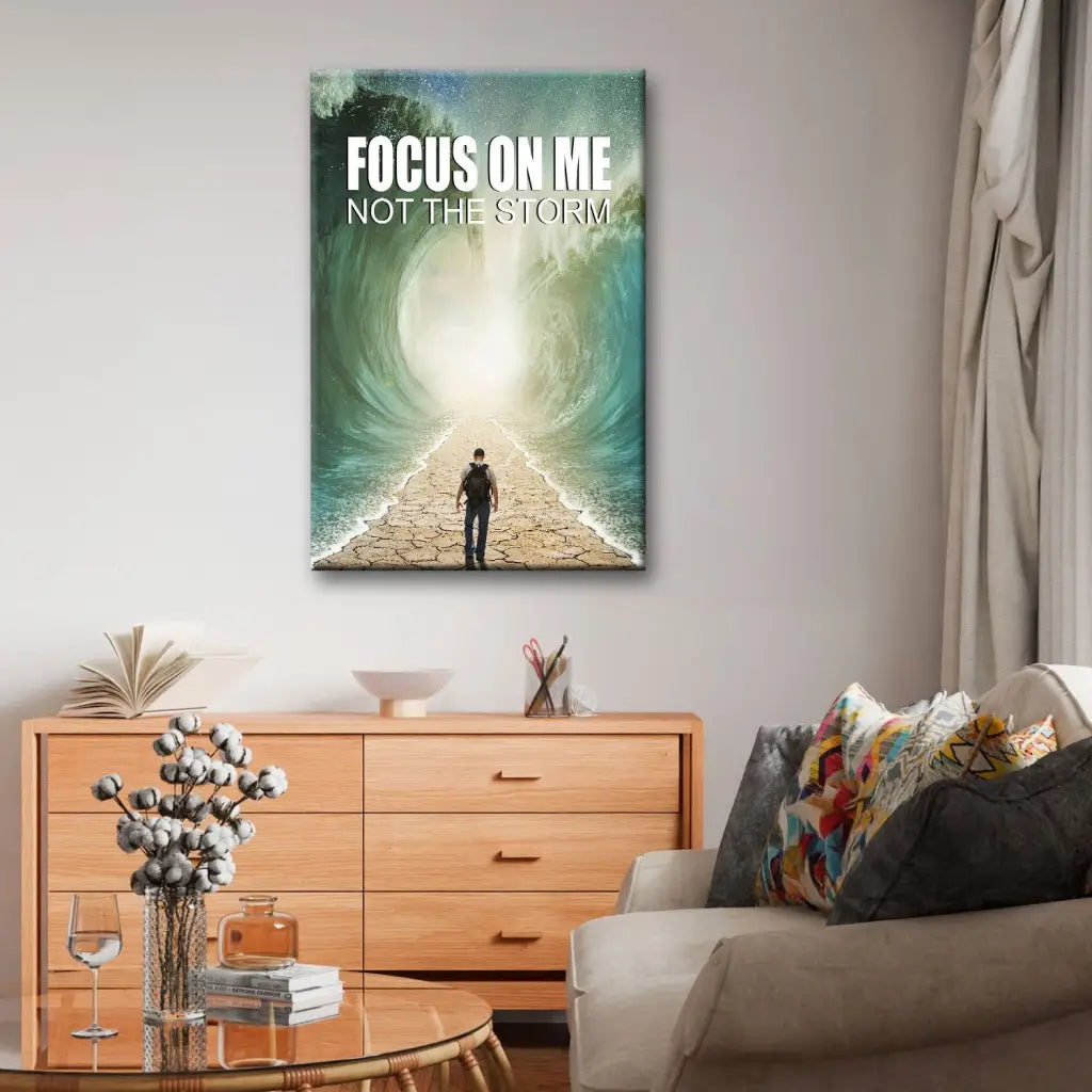 Parting of the Red Sea Focus On Me Not The Storm Christian Wall Art Canvas