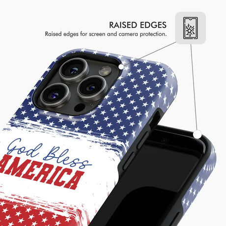 Patriotic Christian phone case: God bless America