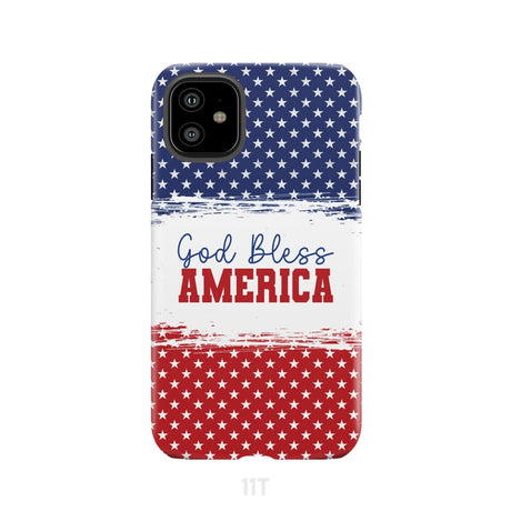 Patriotic Christian phone case: God bless America iPhone 11 / Tough Case