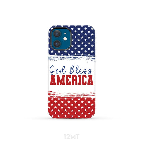 Patriotic Christian phone case: God bless America iPhone 12 Mini / Tough Case