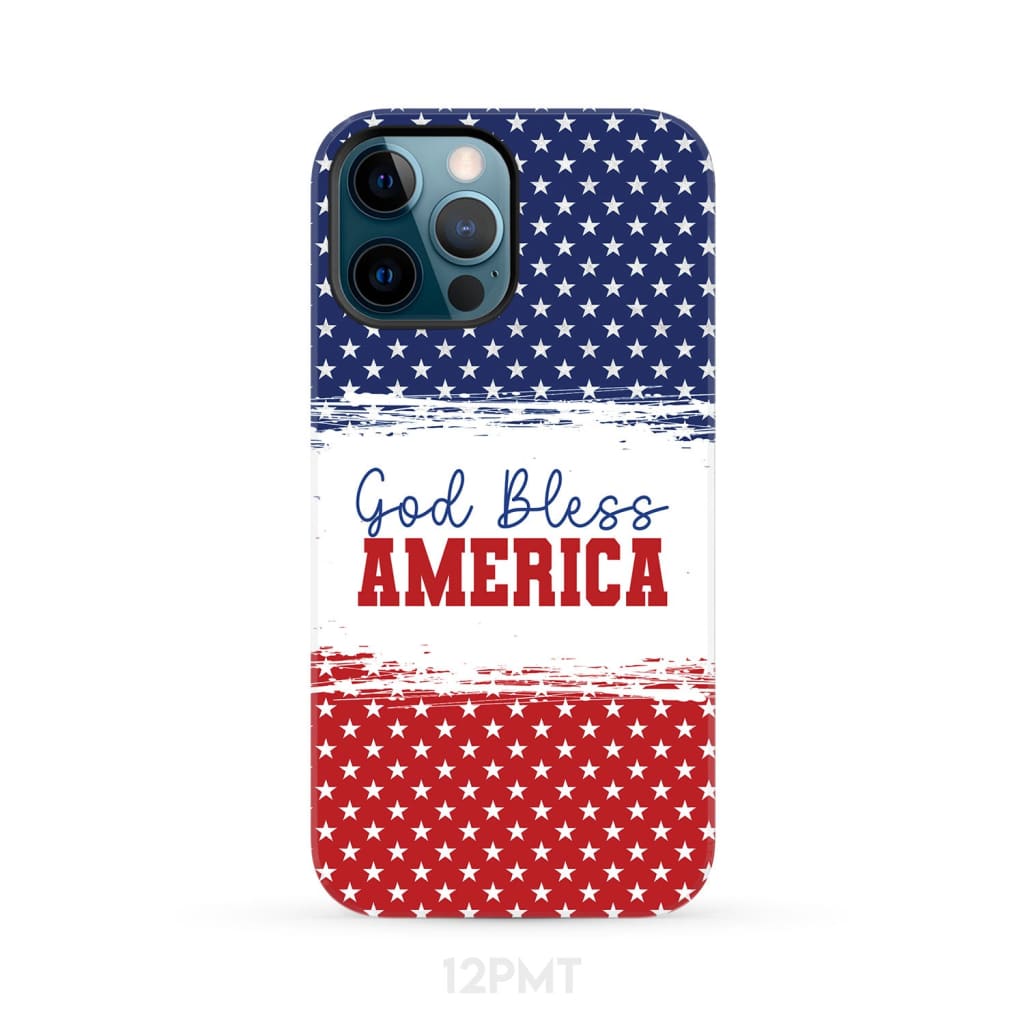 Patriotic Christian phone case: God bless America iPhone 12 Pro Max / Tough Case