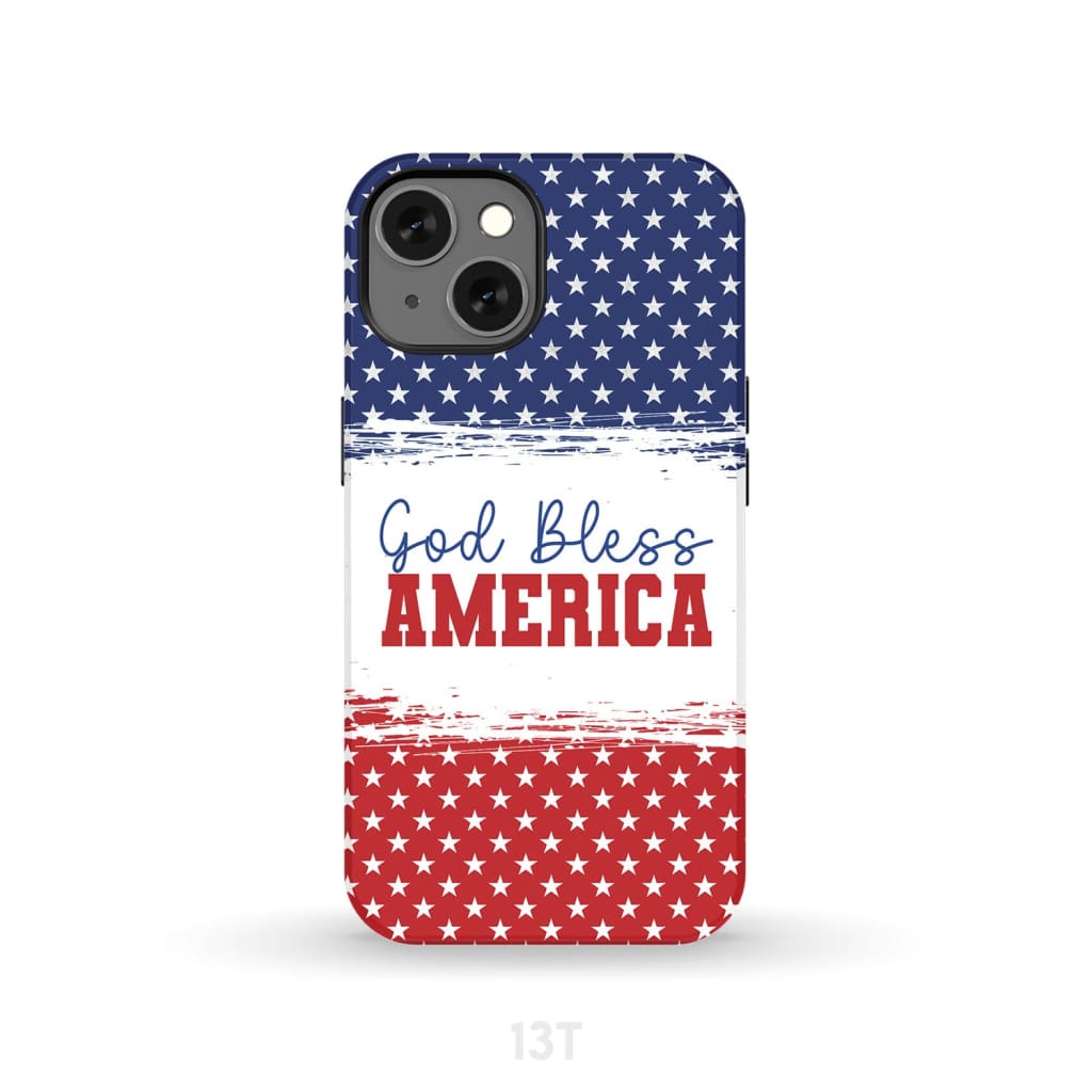 Patriotic Christian phone case: God bless America iPhone 13 / Tough Case