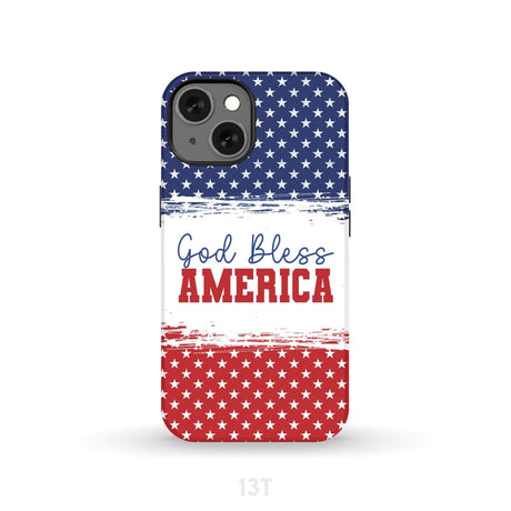 Patriotic Christian phone case: God bless America iPhone 13 / Tough Case