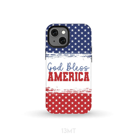 Patriotic Christian phone case: God bless America iPhone 13 Mini / Tough Case