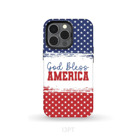 Patriotic Christian phone case: God bless America iPhone 13 Pro / Tough Case