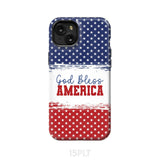 Patriotic Christian phone case: God bless America iPhone 15 Plus / Tough Case