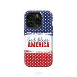 Patriotic Christian phone case: God bless America iPhone 15 Pro / Tough Case