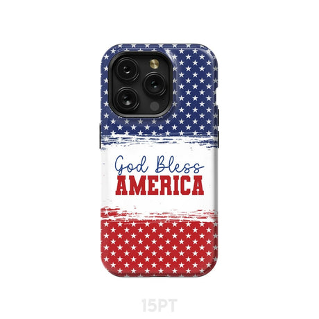 Patriotic Christian phone case: God bless America iPhone 15 Pro / Tough Case