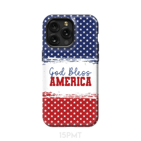 Patriotic Christian phone case: God bless America iPhone 15 Pro Max / Tough Case