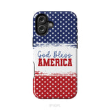 Patriotic Christian phone case: God bless America iPhone 16 Plus / Tough Case