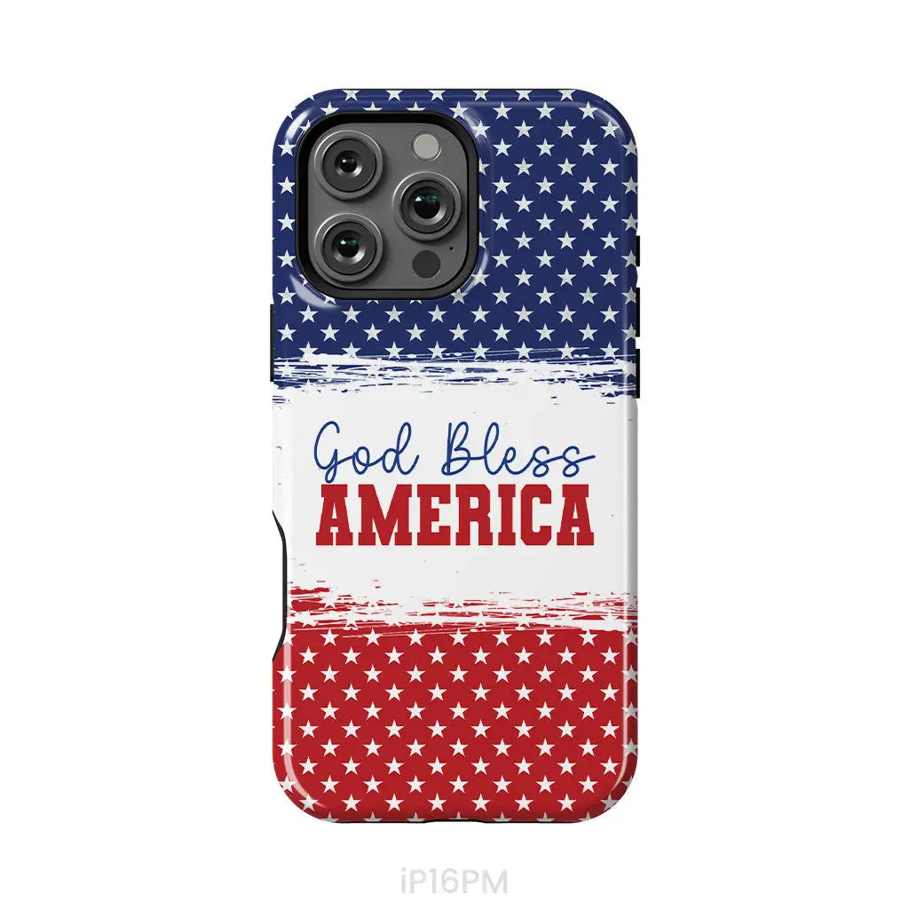 Patriotic Christian phone case: God bless America iPhone 16 Pro Max / Tough Case