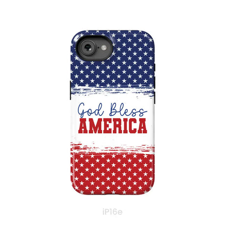 Patriotic Christian phone case: God bless America iPhone 16e / Tough Case