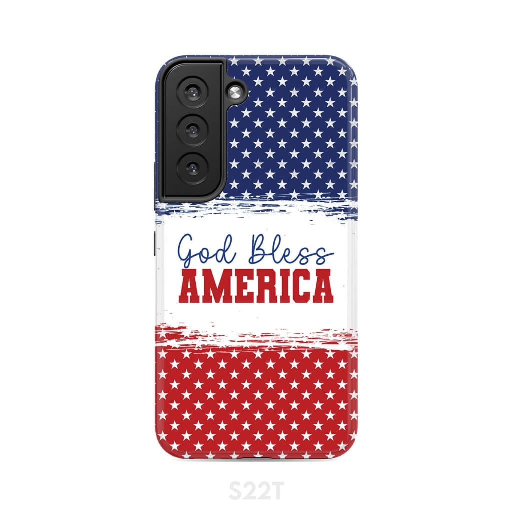 Patriotic Christian phone case: God bless America Samsung Galaxy S22 / Tough Case