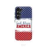 Patriotic Christian phone case: God bless America Samsung Galaxy S23 (Not for FE) / Tough Case