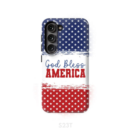 Patriotic Christian phone case: God bless America Samsung Galaxy S23 (Not for FE) / Tough Case