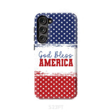 Patriotic Christian phone case: God bless America Samsung Galaxy S23 Plus / Tough Case