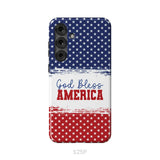 Patriotic Christian phone case: God bless America Samsung Galaxy S25 Plus / Tough Case