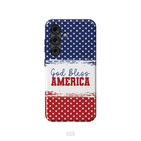 Patriotic Christian phone case: God bless America Samsung Galaxy S25 / Tough Case