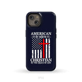 Patriotic Christian phone cases: American by birth Christian by the grace of God phone case iPhone 14 / Tough Case