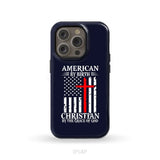 Patriotic Christian phone cases: American by birth Christian by the grace of God phone case iPhone 14 Pro / Tough Case