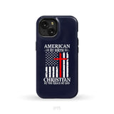 Patriotic Christian phone cases: American by birth Christian by the grace of God phone case iPhone 15 / Tough Case