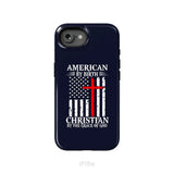 Patriotic Christian phone cases: American by birth Christian by the grace of God phone case iPhone 16e / Tough Case