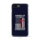 Patriotic Christian phone cases: American by birth Christian by the grace of God phone case iPhone 8 Plus / Tough Case