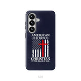 Patriotic Christian phone cases: American by birth Christian by the grace of God phone case Samsung Galaxy S26 / Tough