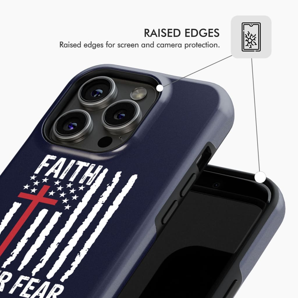 Patriotic Christian phone cases: Faith over fear American flag case