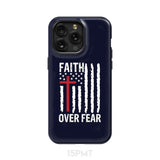 Patriotic Christian phone cases: Faith over fear American flag case iPhone 15 Pro Max / Tough