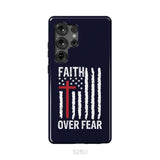 Patriotic Christian phone cases: Faith over fear American flag phone case Samsung Galaxy S25 Ultra / Tough Case