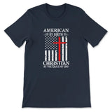 Patriotic Christian t-shirts: American by birth Christian by the grace of God t-shirt Navy / S