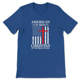 Patriotic Christian t-shirts: American by birth Christian by the grace of God t-shirt True Royal / S